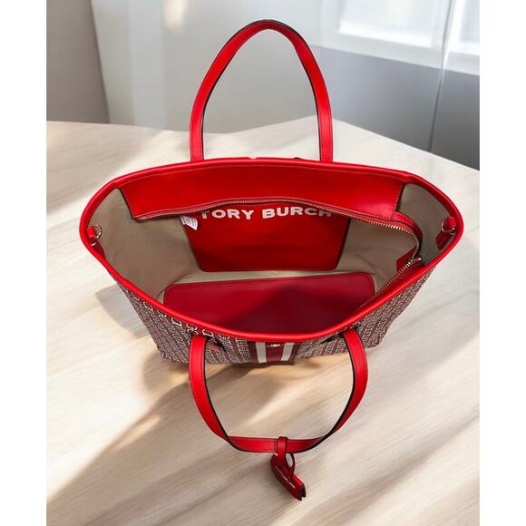 Tory Burch Gemini Link Canvas Small Tote Shoulder Bag - Picture 7 of 12